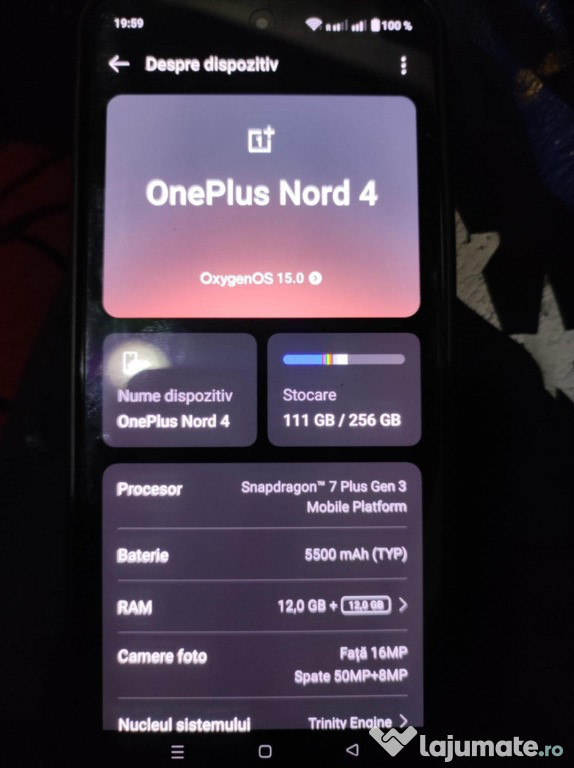 OnePlus Nord 4. 256gb. 12gb ram+12.