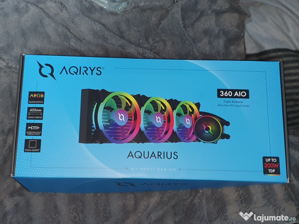 Cooler Procesor AQIRYS Aquarius 360 AiO Black, compatibil AMD/Intel