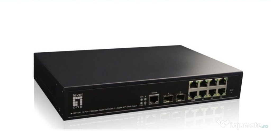 GEP-1061 Switch Gigabit PoE administrat L2 cu 10 porturi