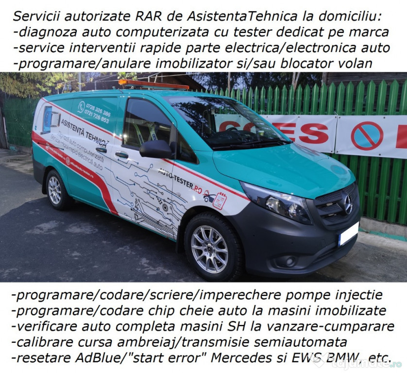 Service mobil anulare resetare imobilizator diagnoza auto la domiciliu