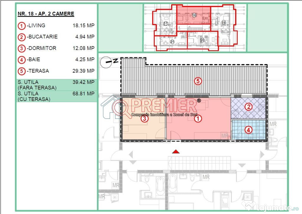 Apartament cu terasa 30 mp, Popesti Leordeni, mutare