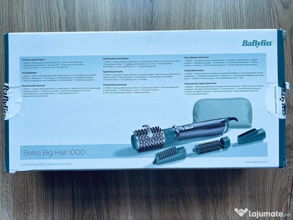 Perie Par Rotativa BaByliss 1000W in cutie ca noua