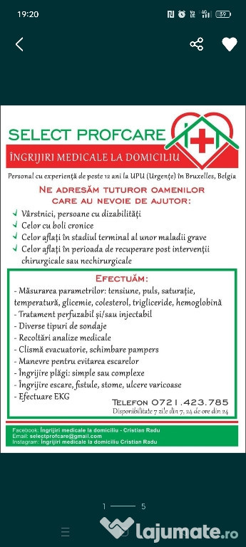 Îngrijiri medicale la domiciliu