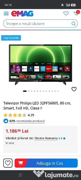 Tv Philips Smart cu telecomanda vand sau schimb