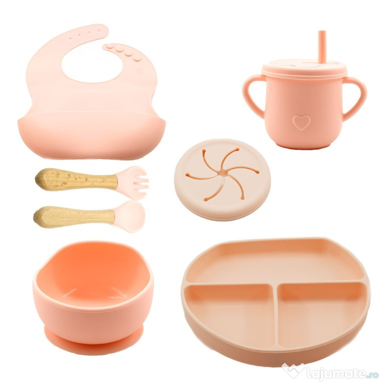 Set Diversificare 8 Piese pentru Bebelusi - Roz / Albastru + CADOU !