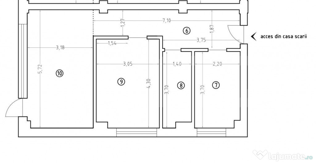 Apartament de vanzare, cu 2 camere, 55 mp, zona Veteranilor