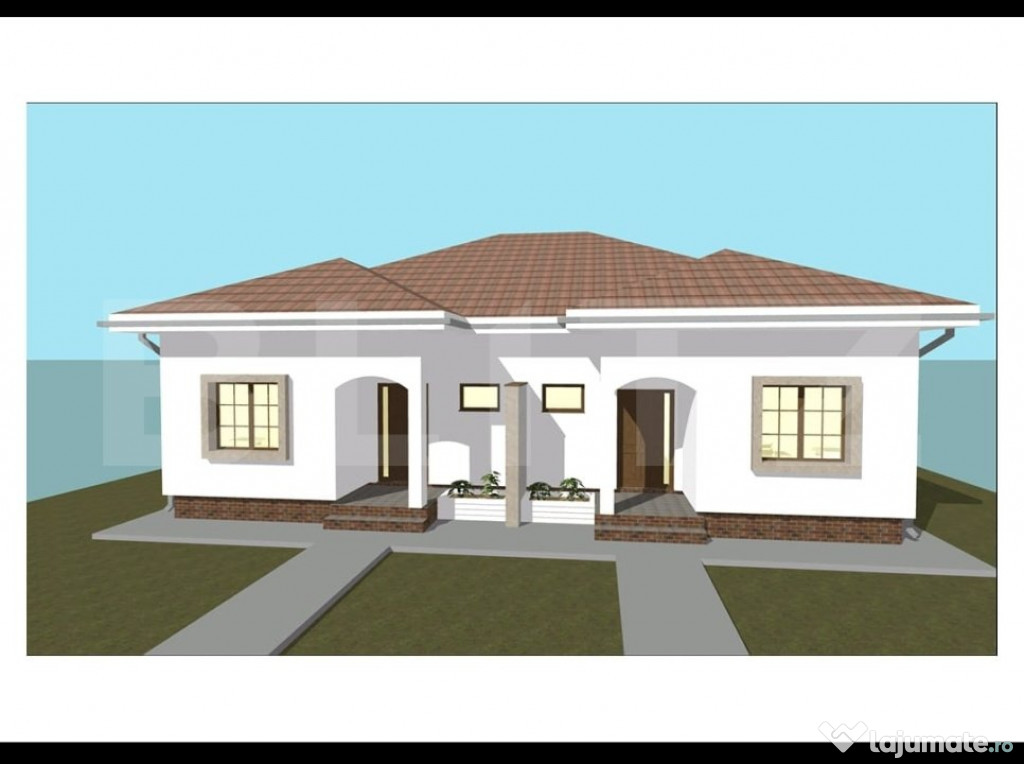 Duplex parter, 3 camere, bucatarie open space, terasa, Mosni