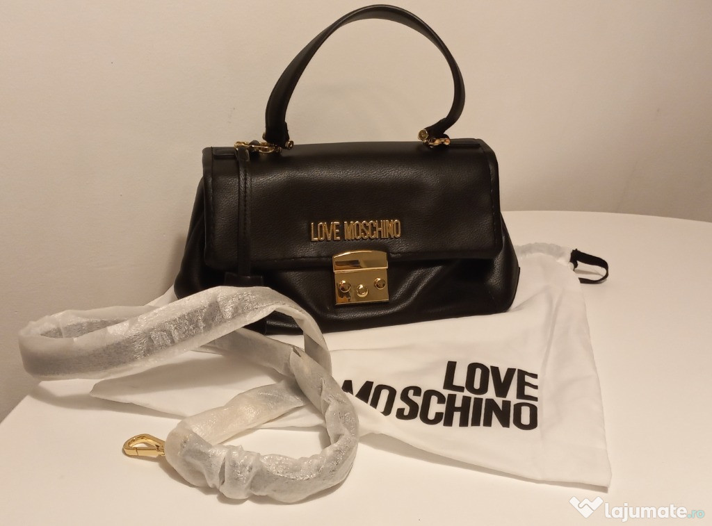 Geanta Originala NOUA Love Moschino, Neagra, 19X30X11