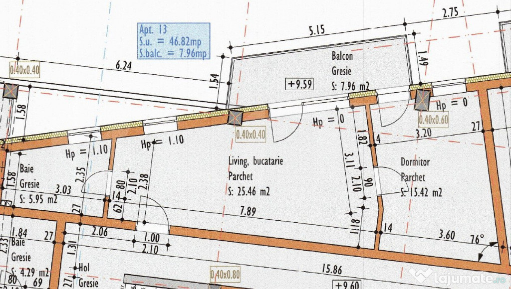 Apartamente cu 2 camere 47 mp, zona Marasti