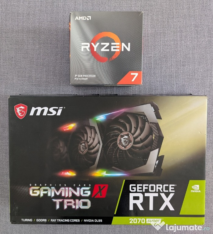 AMD Ryzen 7 3700x cu Wraith Prism cooler si placa video MSI Geforce RT