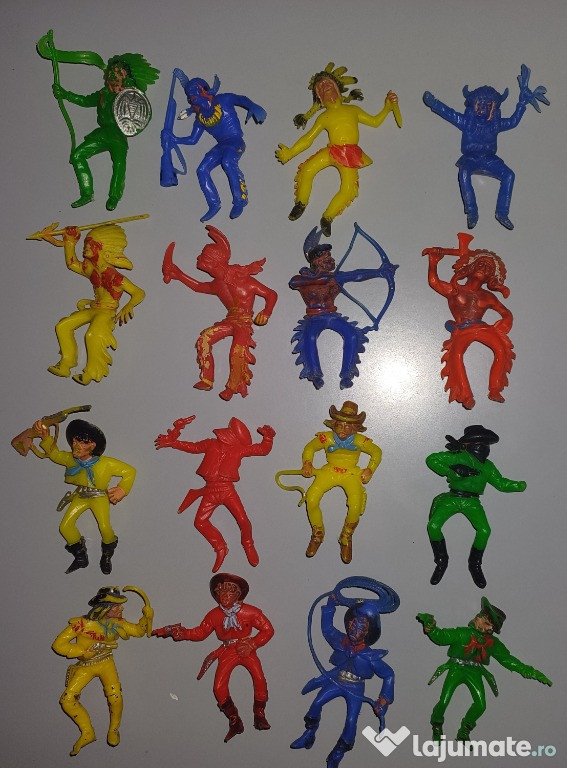 Figurine set complet indieni cowboy pedestri calareti Jean Hoefler WG