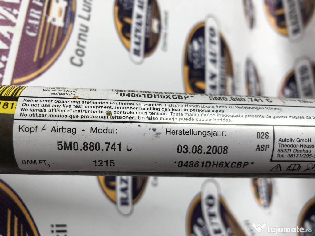 Airbag cortina stanga Volkswagen Golf 5 Plus 2008