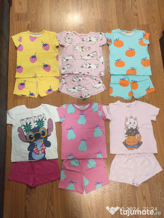 Lot 6 pijamale scurte 5-6ani 110-116