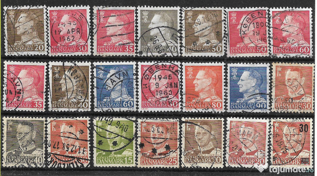 Super set de timbre vechi Danemarca Scandinavia