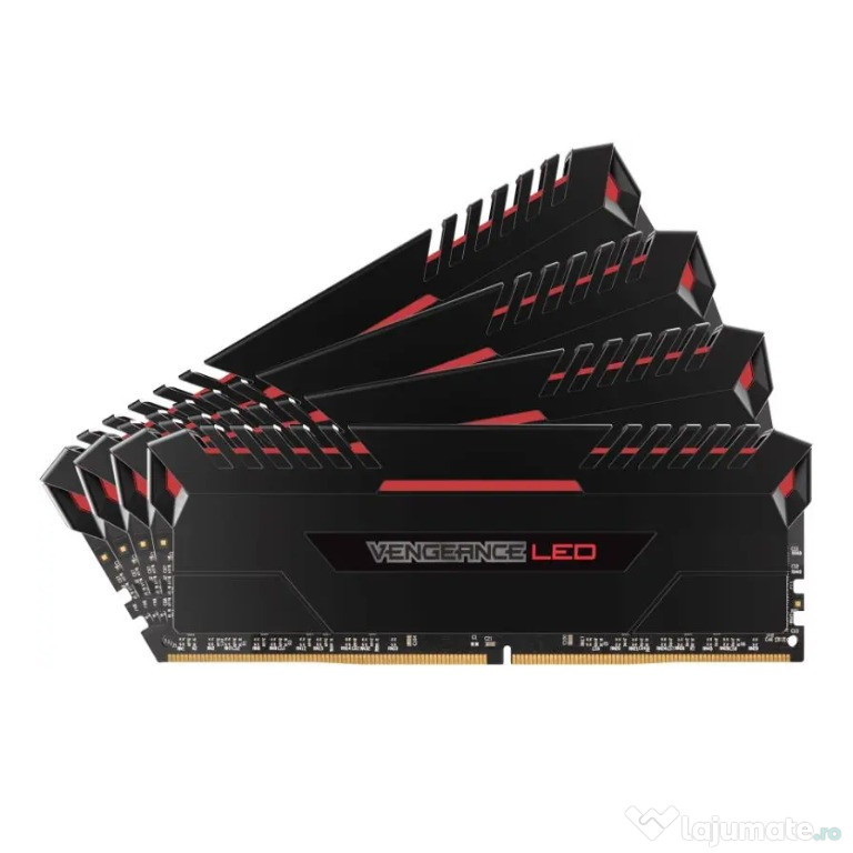 Memorii Corsair Vengeance LED Red DDR4, 4x8GB, 3000 MHz, CL 15