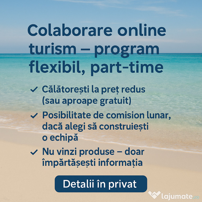 Activitate online – turism, vacanțe, venit extra