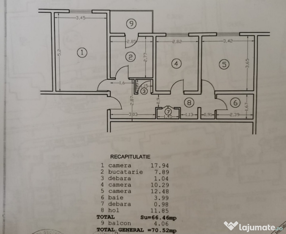 Proprietar persoana fizica, vand apartament 3 camere decomandat