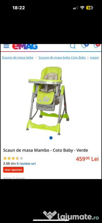 Scaun de masa Mambo - Coto Baby - Verde