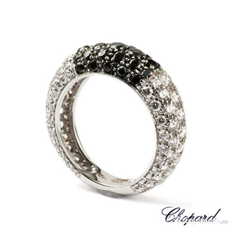 Inel Chopard 18k diamante albe si negre 2,74 marimea 50