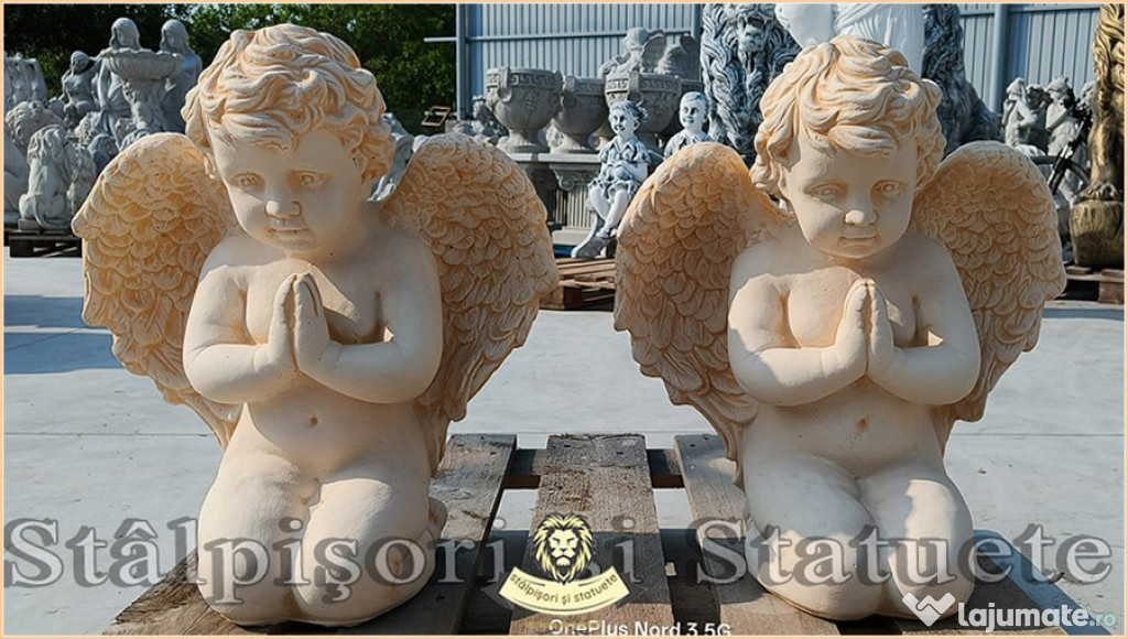 Statuetă îngeraș, galben antichizat, model S4.