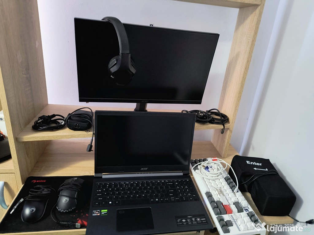 Laptop Acer Aspire 7 Ryzen 5 + GTX 1650 + Monitor 100Hz + Periferice