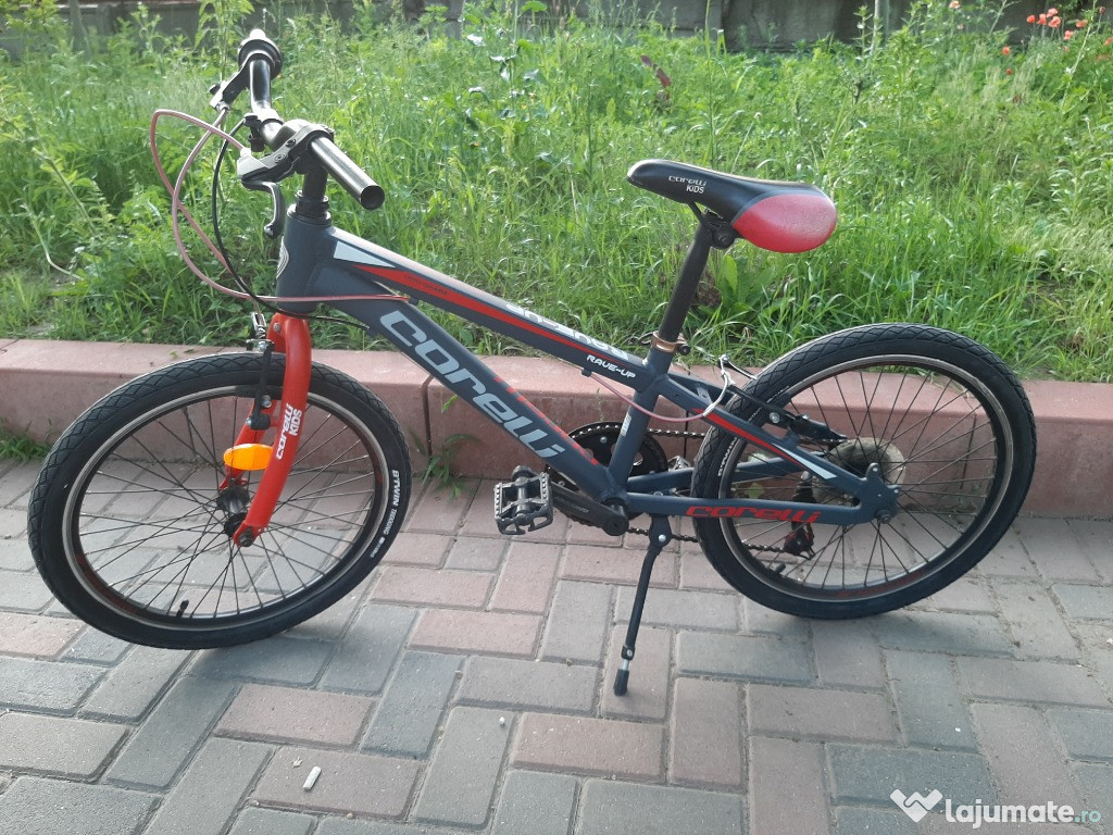 Bicicleta copii Corelli Rave Up 20", 7 viteze, culoare gri inchis-rosu
