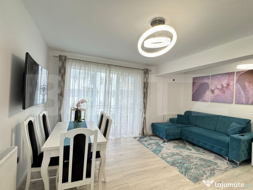 Apartament cu 3 camere, terasa 15 mp, garaj si parcare exter
