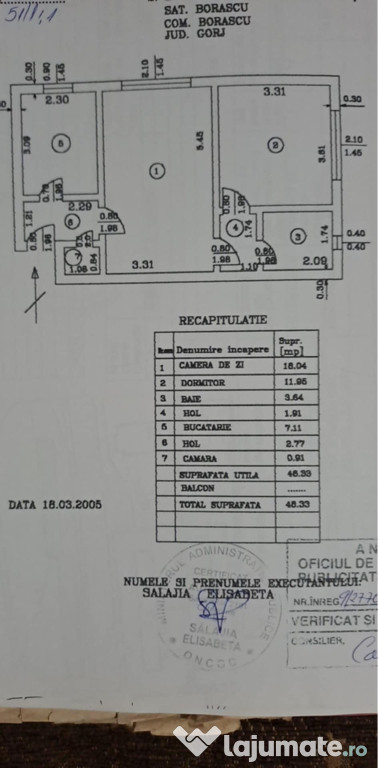 Apartament , 2 camere , semi-decomandat