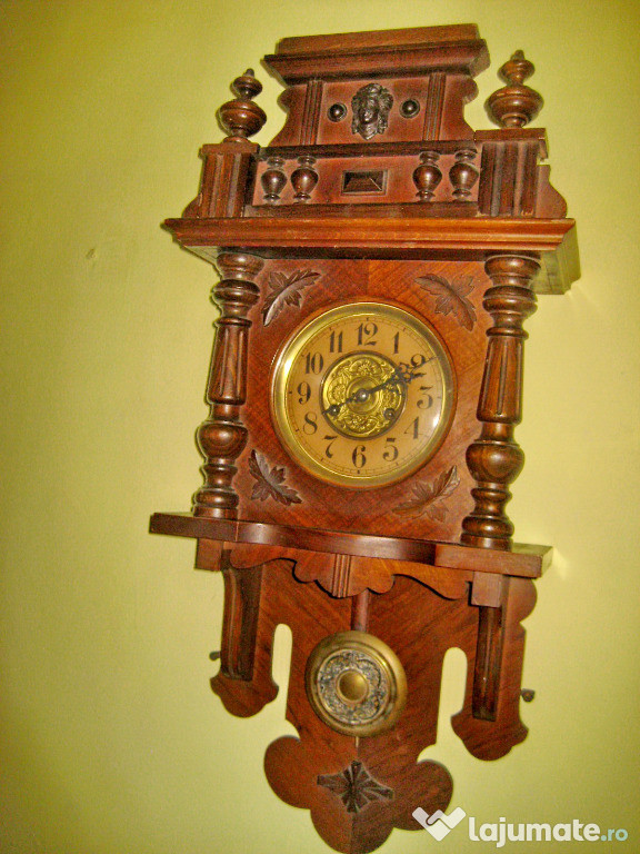 B175-Pendul perete Junghans Original functional vechi 1870.