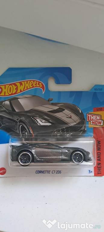Masina noua Hot Wheels, Corvette C7 ZO6, 1:64, Negru