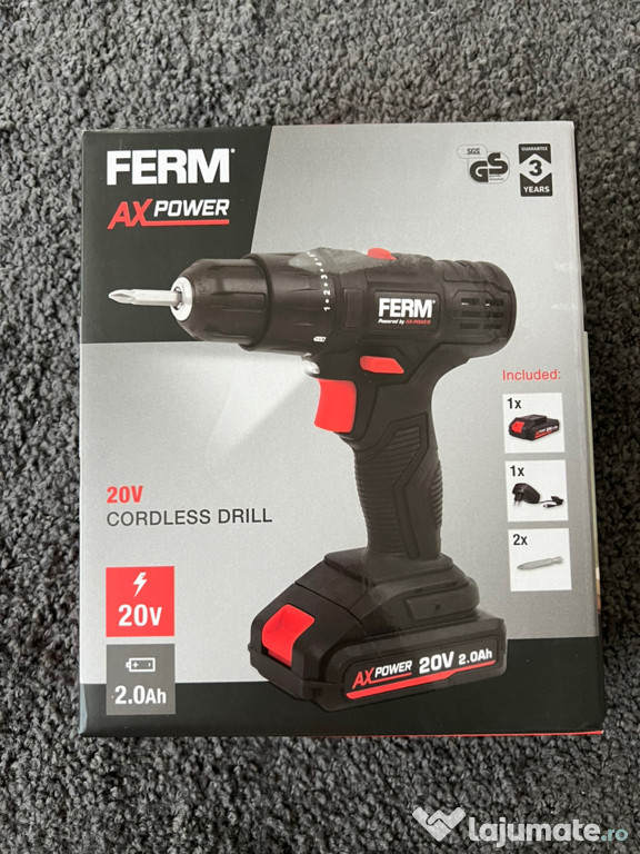 Mașină de găurit fără fir de 20V FERM Ax Power