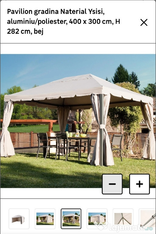 Pavilion gradina Ysisi, aluminiu poliester 400x300 cm , H 282