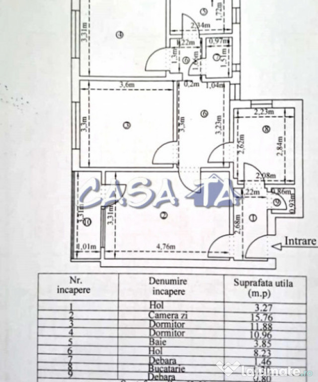 Apartament 3 Camere, Etaj 4, Strada Aleea Teilor - Zona 9 Ma