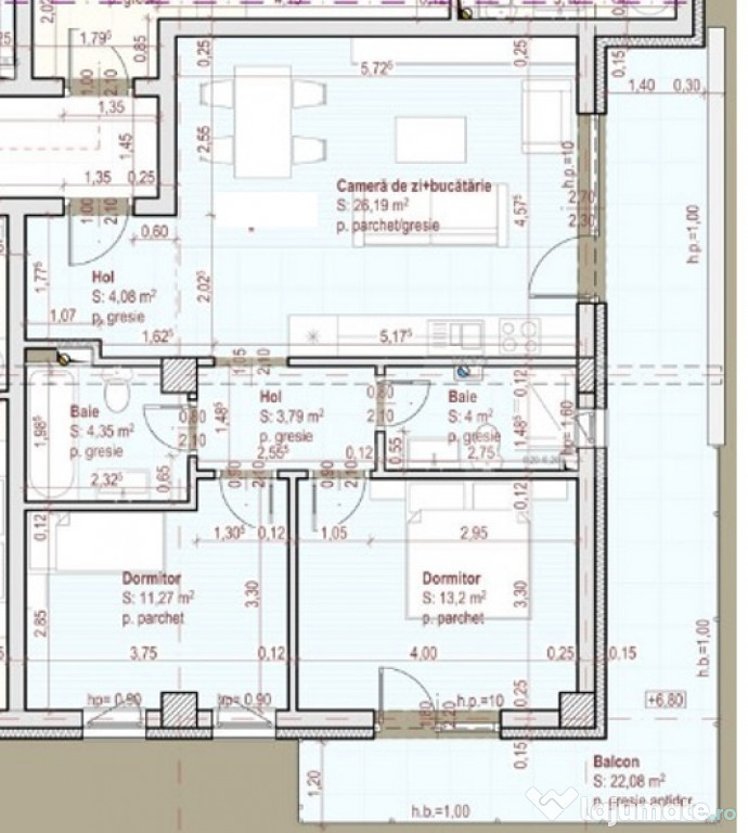 3 camere, 67mp, terasa, etaj intermediar, zona Terra