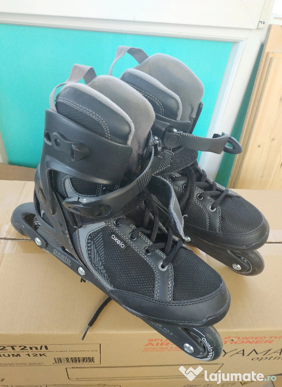 Role Oxelo Fit3 43 și cască role/skateboard/trotineta Oxelo Fit5 M