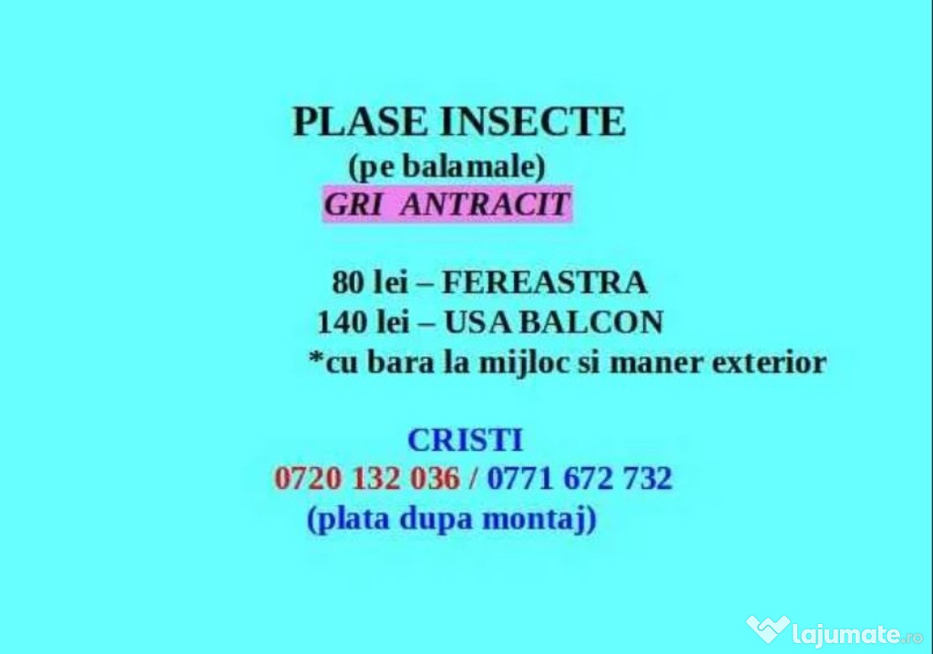 Plase insecte, tantari, albe sau maro sau gri antracit