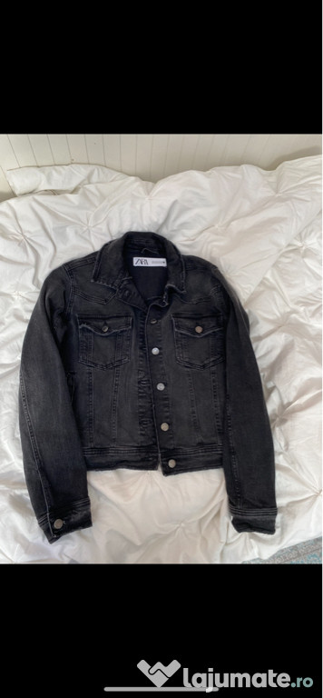Geaca denim negru Zara