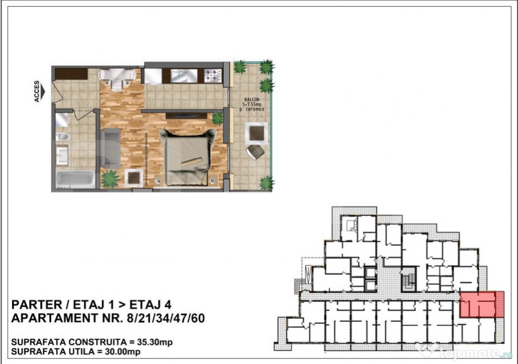 Apartament de vânzare – bloc nou, zona Aurel Vlaicu 40,4,
