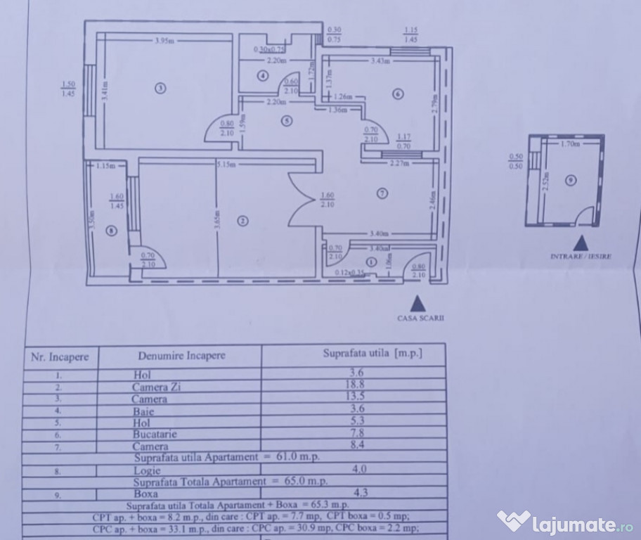 Vand apartament in Piatra Neamt, zona ITM-scoala 2, 3 camere