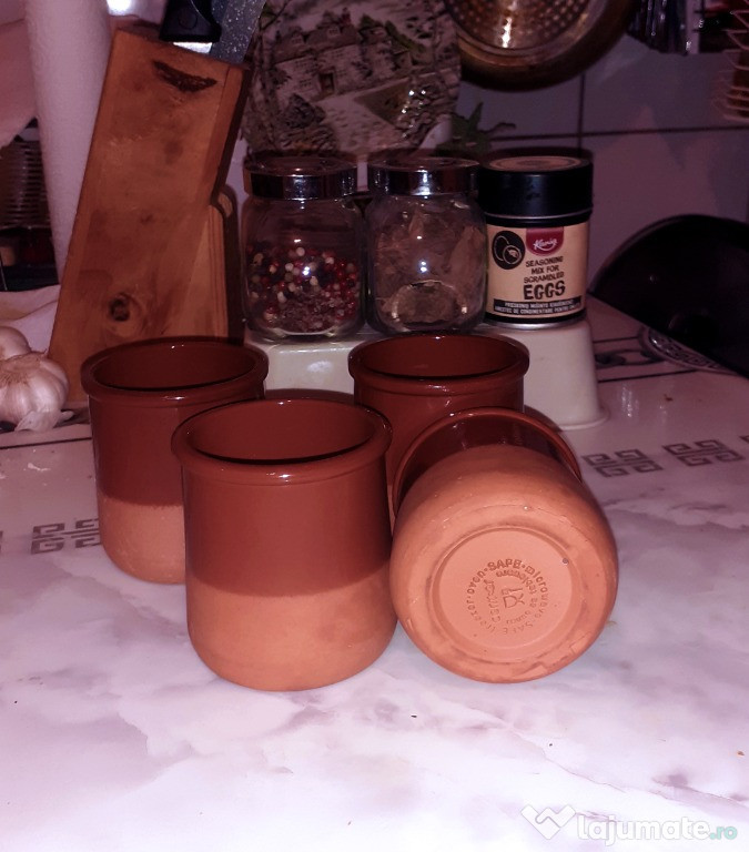 Cana ceramica teracota 5ron, 4 bucati 15ron