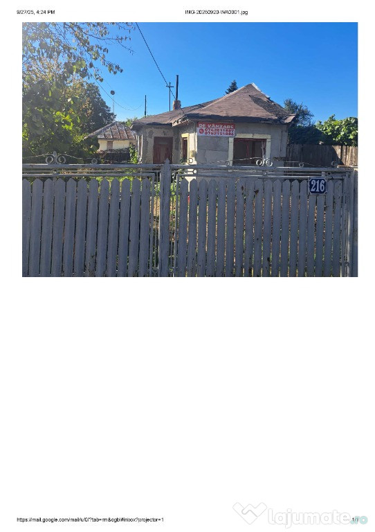 Teren si casa de vanzare - Baicoi - central, jud. Prahova