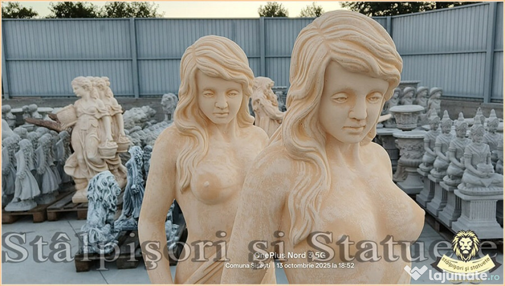 Statuetă domnița erotică, galben patinat, model S30.