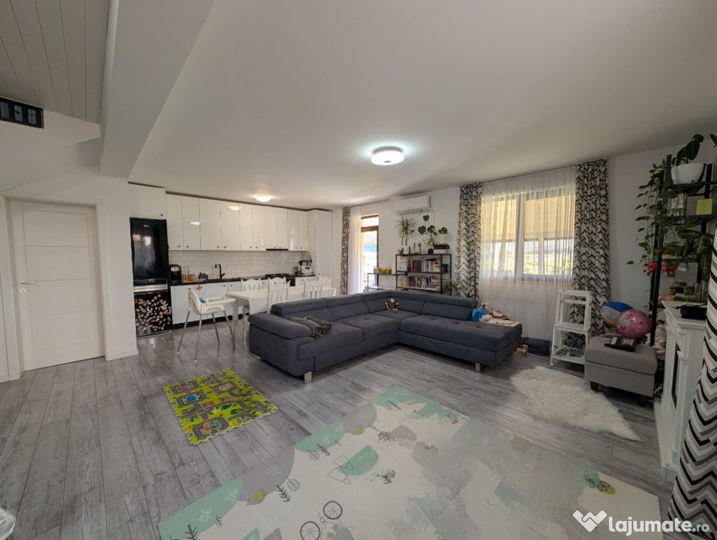 Casă duplex modernă cu 3 camere, teren 344 mp, zonă liniștită – Gilău