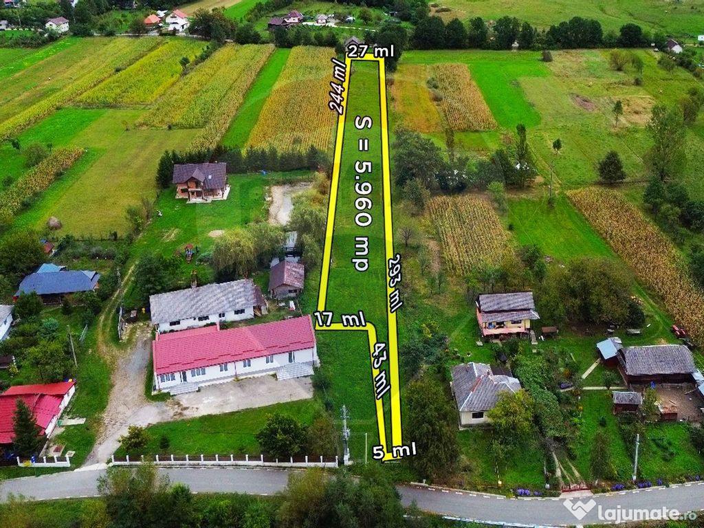 Teren de vânzare 5,960mp Unguras