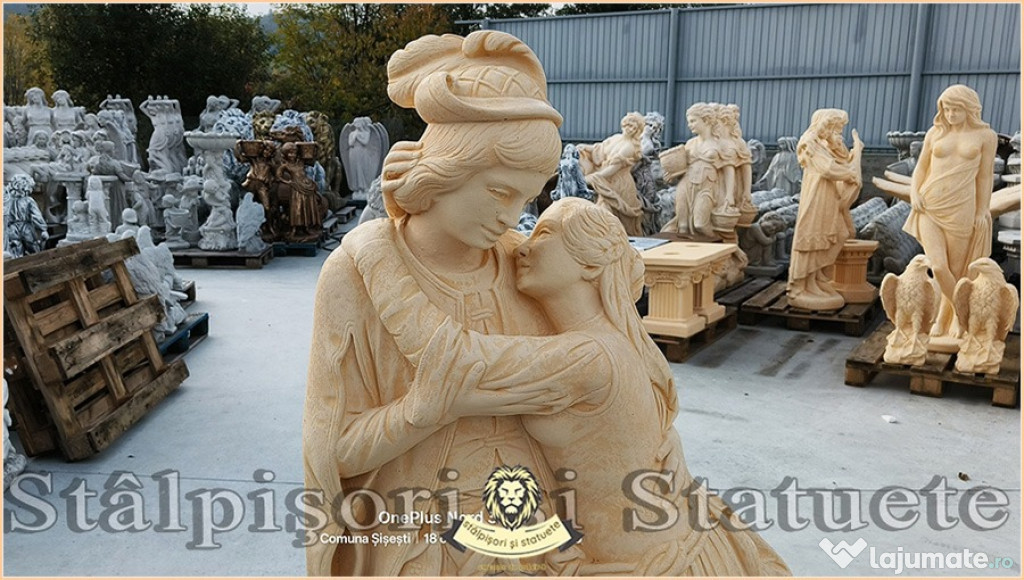 Statuetă Romeo și Julieta, galben patinat, model S55.
