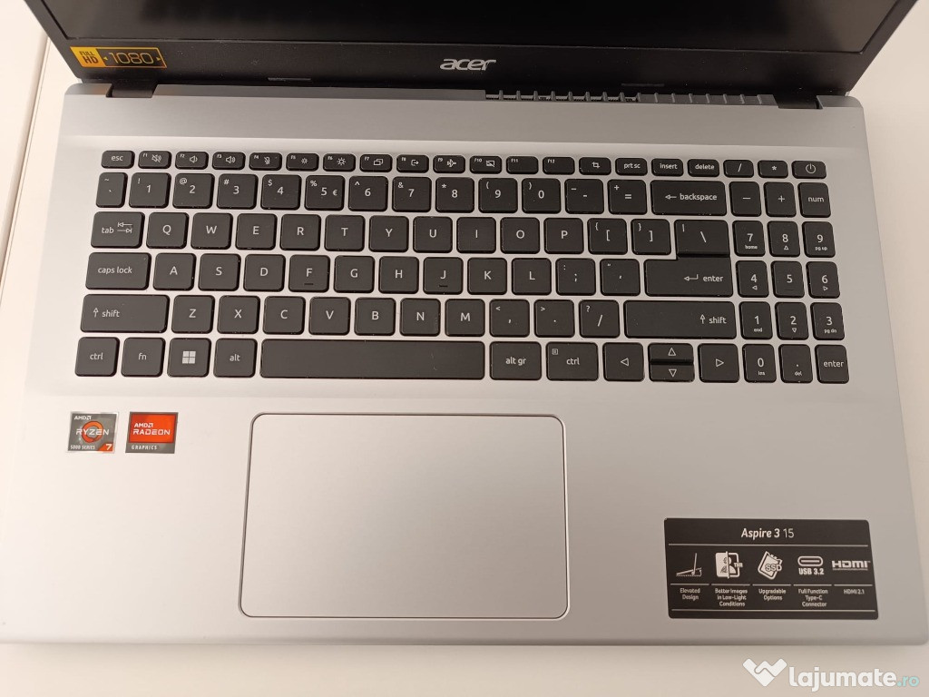 ????(1700lei) Laptop Acer Aspire 3 – Ryzen 7, 16GB RAM, SSD 512GB