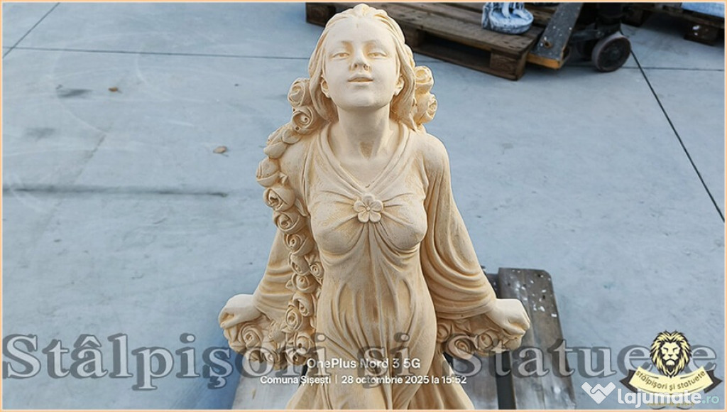 Statuetă zeiţa Flora, galben patinat, model S5.