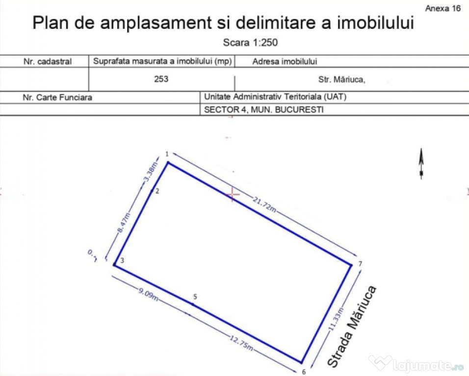 Teren de vanzare, 253mp, zona Aparatorii Patriei - Berceni