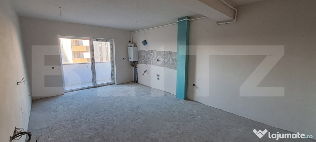 Apartament cu 2 camere, semifinisat, bloc nou, etaj 1/4, par