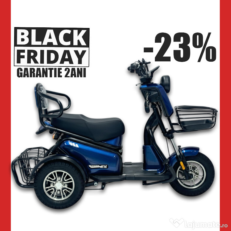 -23% BLACK FRIDAY Tricicleta electrica 60v20ah FULL, FARA PERMIS |NOUA